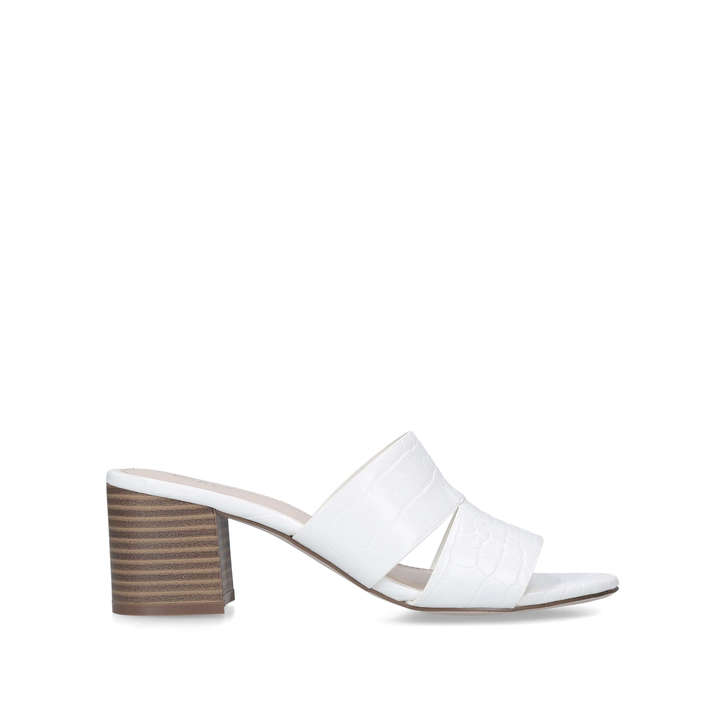 white mules heels