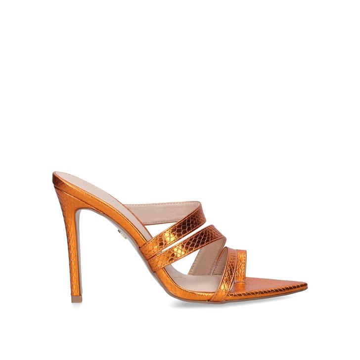 orange strappy sandals heels