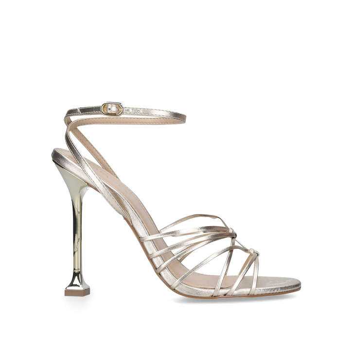 GLOWING Gold Strappy Fluted Heel 