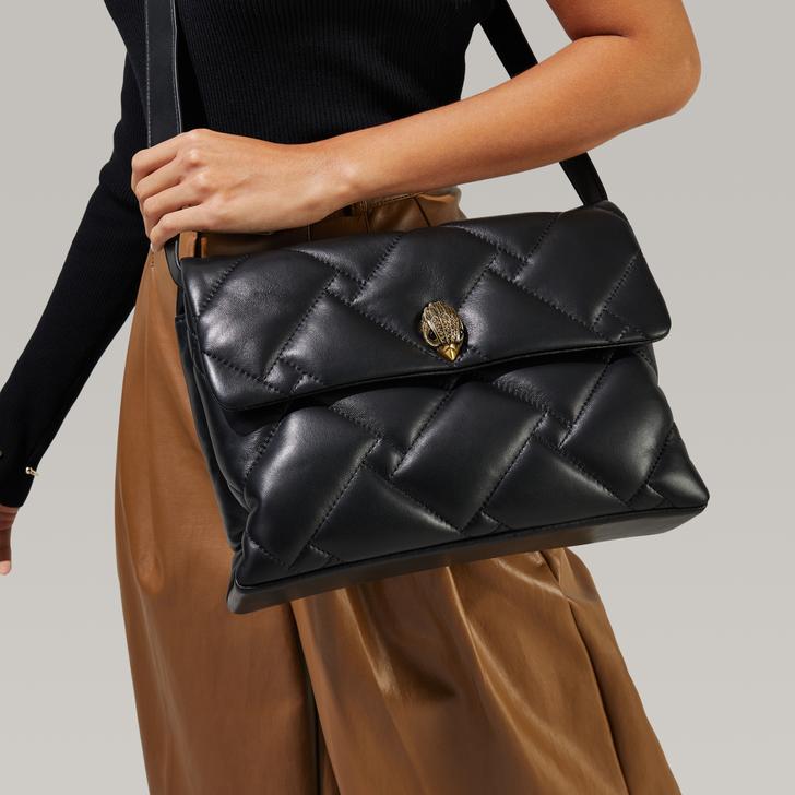 Kensington Soft Lg Bag Black Leather Quilted Large Bag By Kurt Geiger ...