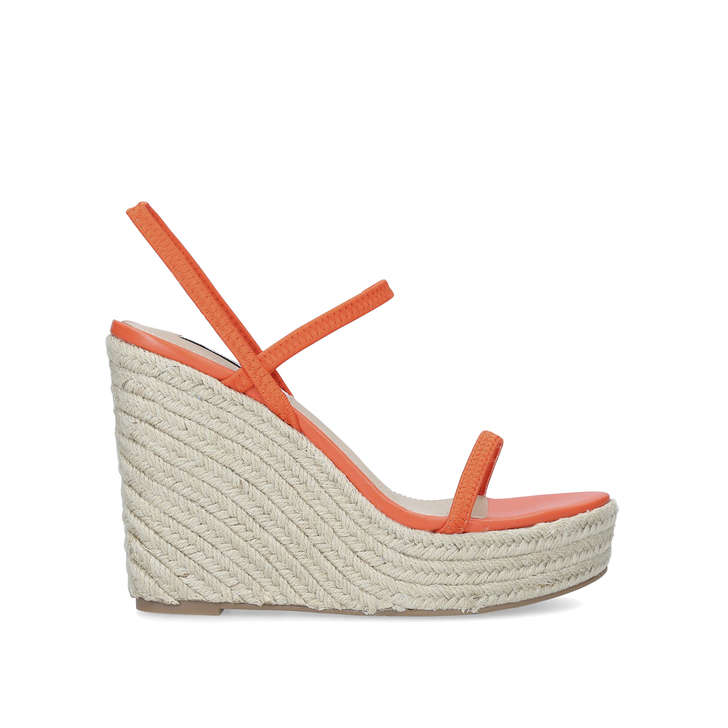 orange wedge heel shoes