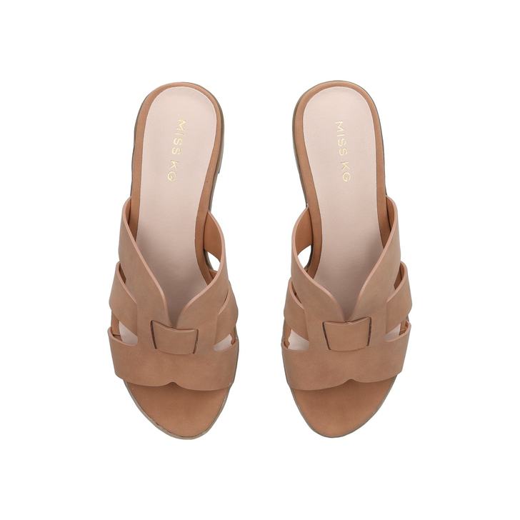 tan block heel mules