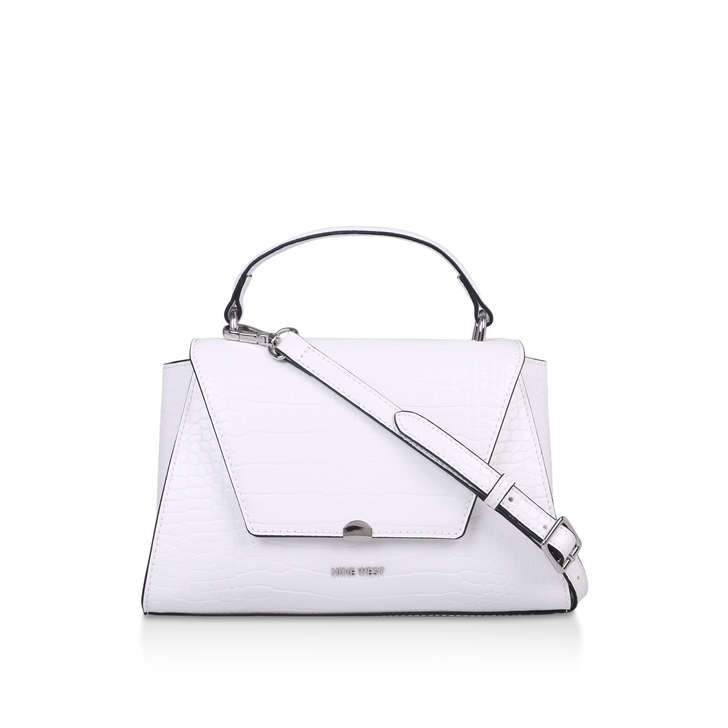 white croc print bag