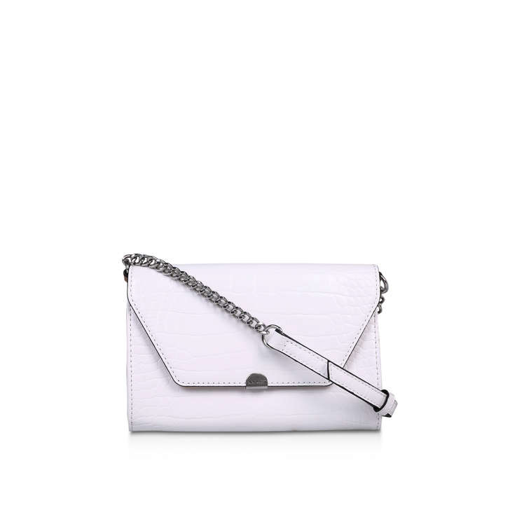 white croc print bag