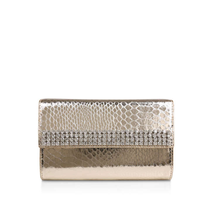 carvela gold clutch bag