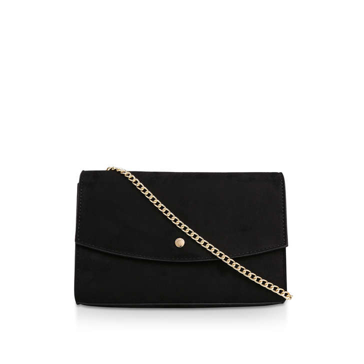 black shoulder clutch bag