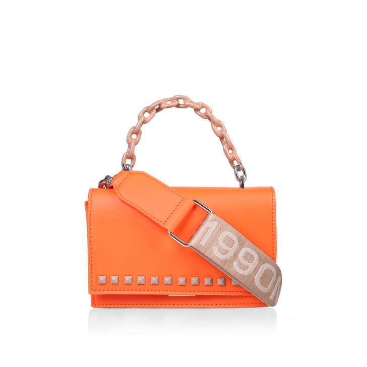 orange chain bag