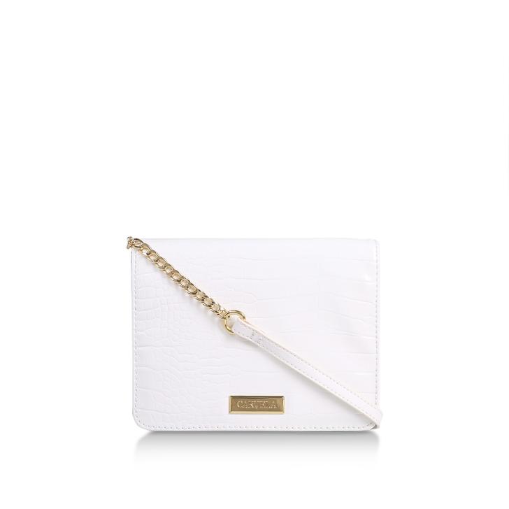 white croc print bag