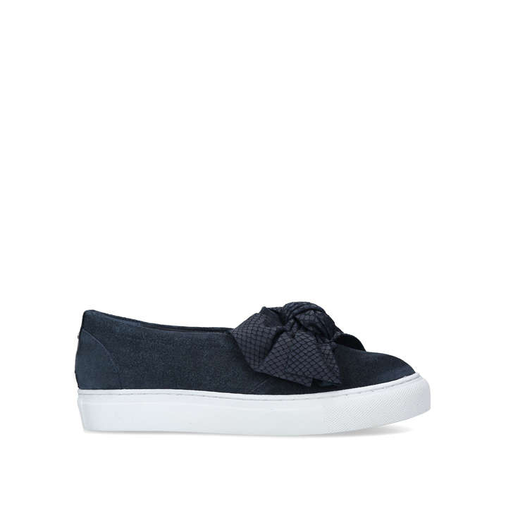 Jedd Navy Suede Bow Slip On Trainers By 