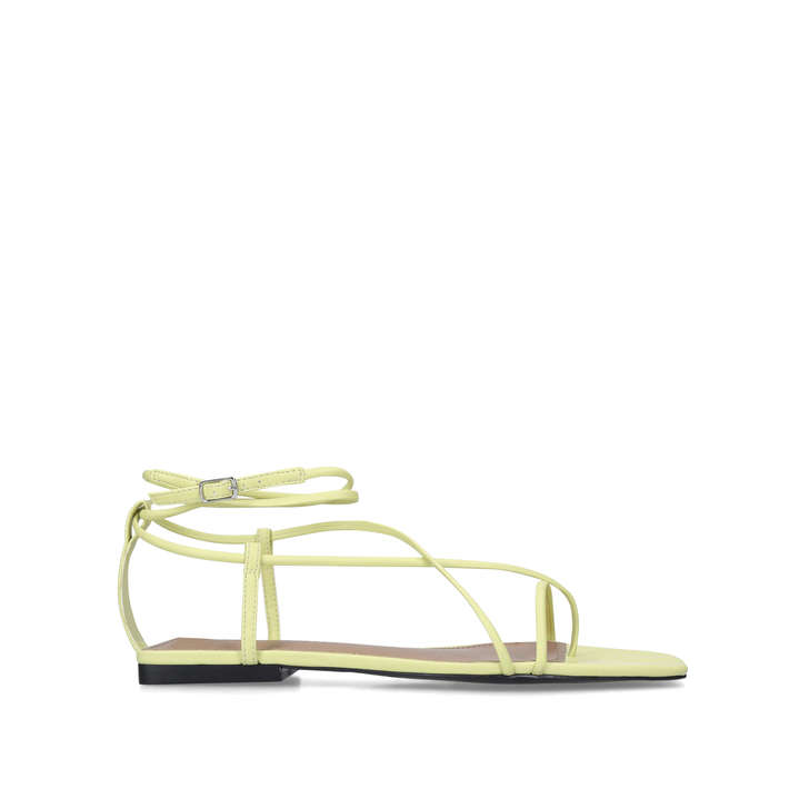 green flat sandals