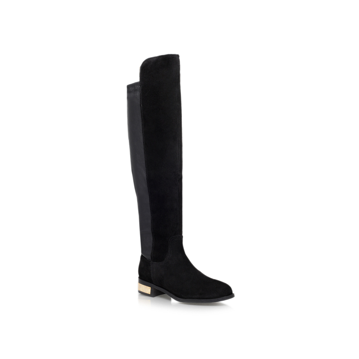 Pacific Black Flat Over The Knee Boots By Carvela | Kurt Geiger