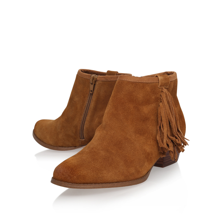 Sassy Tan Low Heel Ankle Boots By Miss 