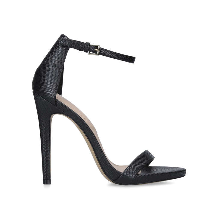 black stiletto strappy heels