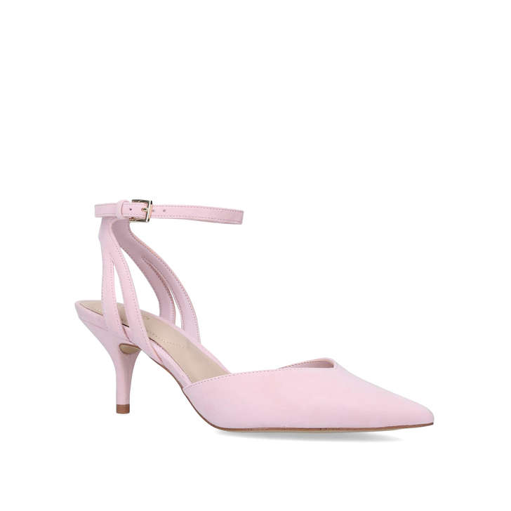 pink kitten heel court shoes