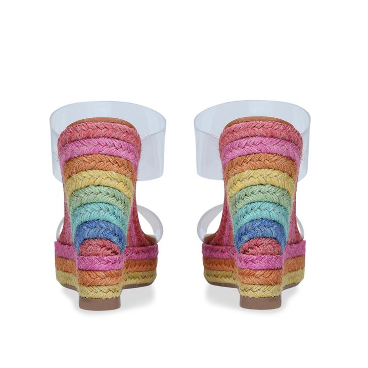 Ariana Wedge Mule Perspex Rainbow Espadrille Wedge Sandals By Kurt Geiger London | Kurt Geiger