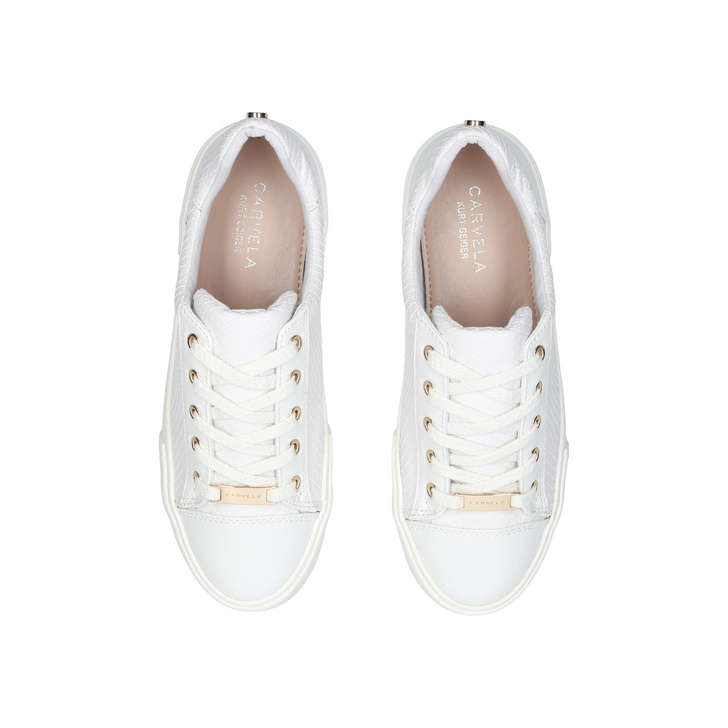 LIGHT White Snake Print Sneakers by 