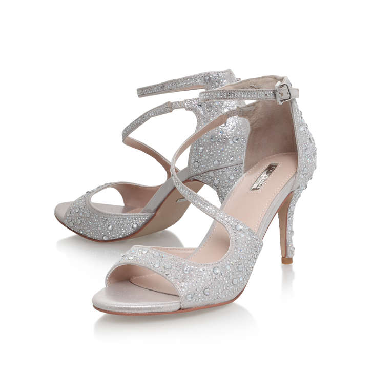 silver carvela heels