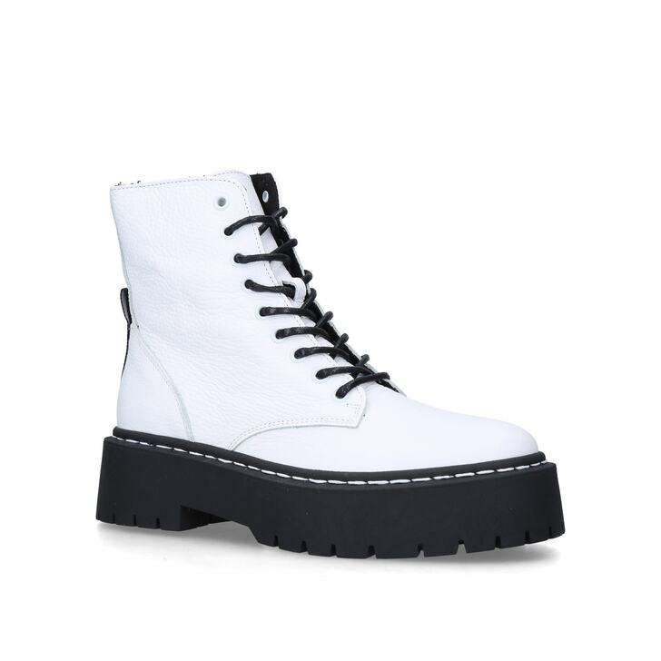 white flatform chunky hiker boot trainer