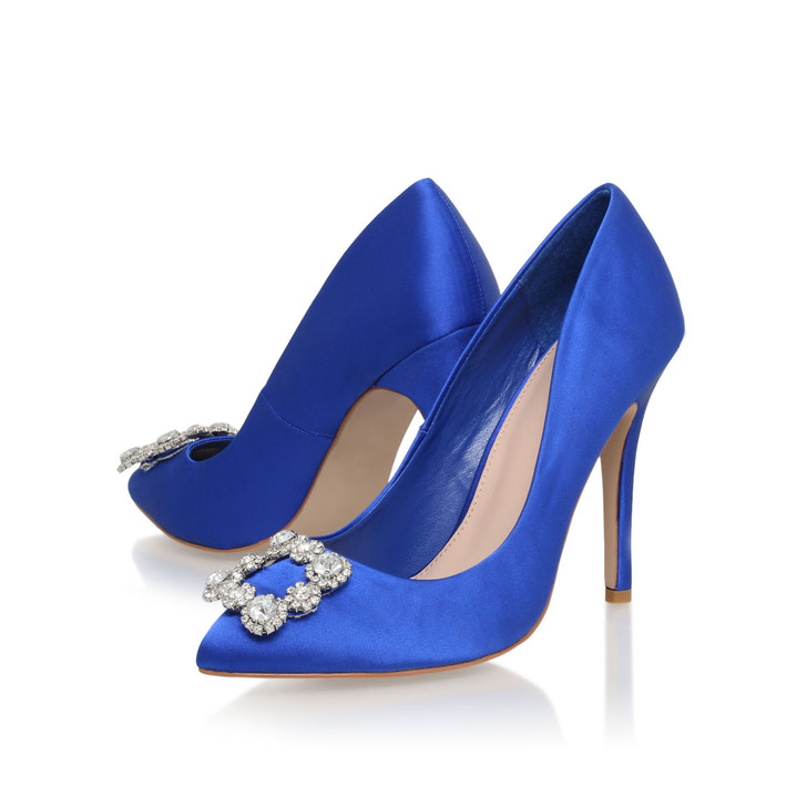 Lotty Blue High Heel Court Shoes By 