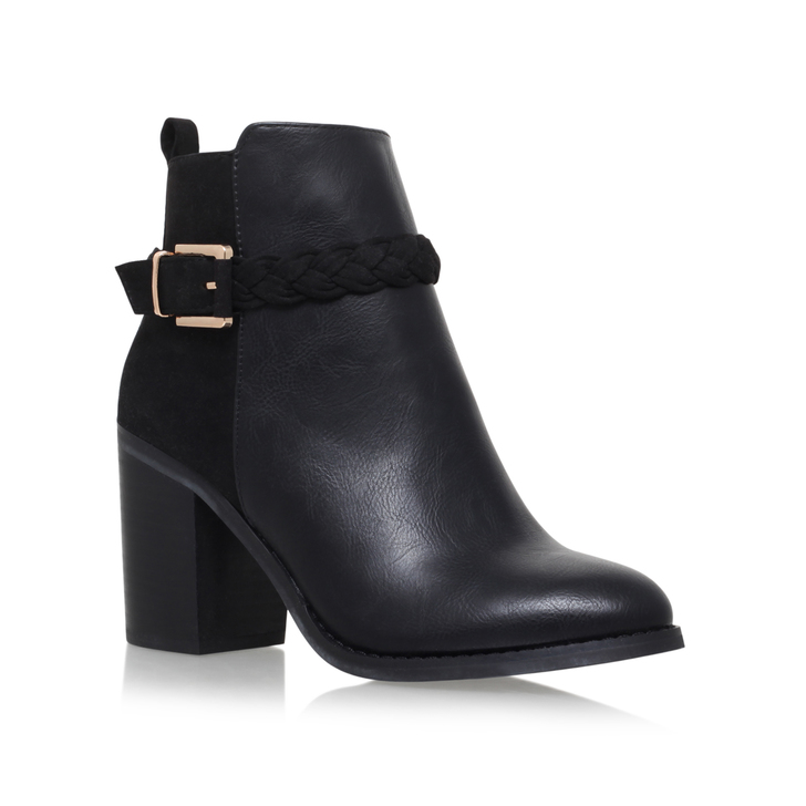 Swift Black Mid Heel Ankle Boots By 