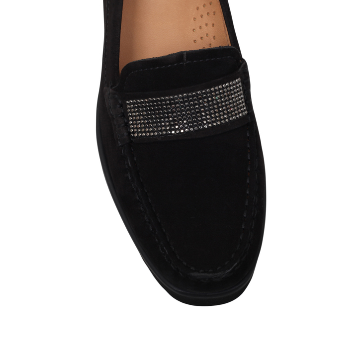 Charlie Black Flat Loafer Shoes By 