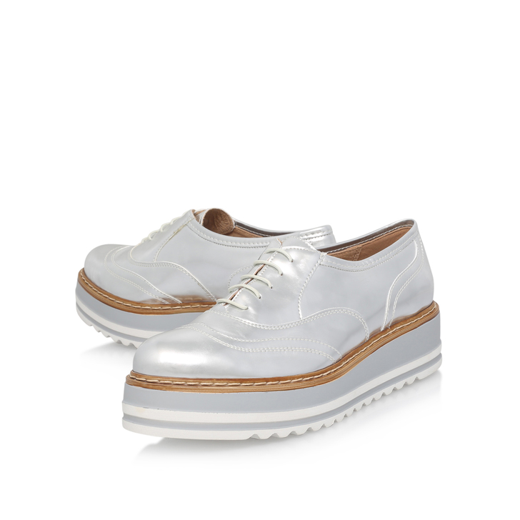 Lasting Silver Flatform Brogue Shoes By 