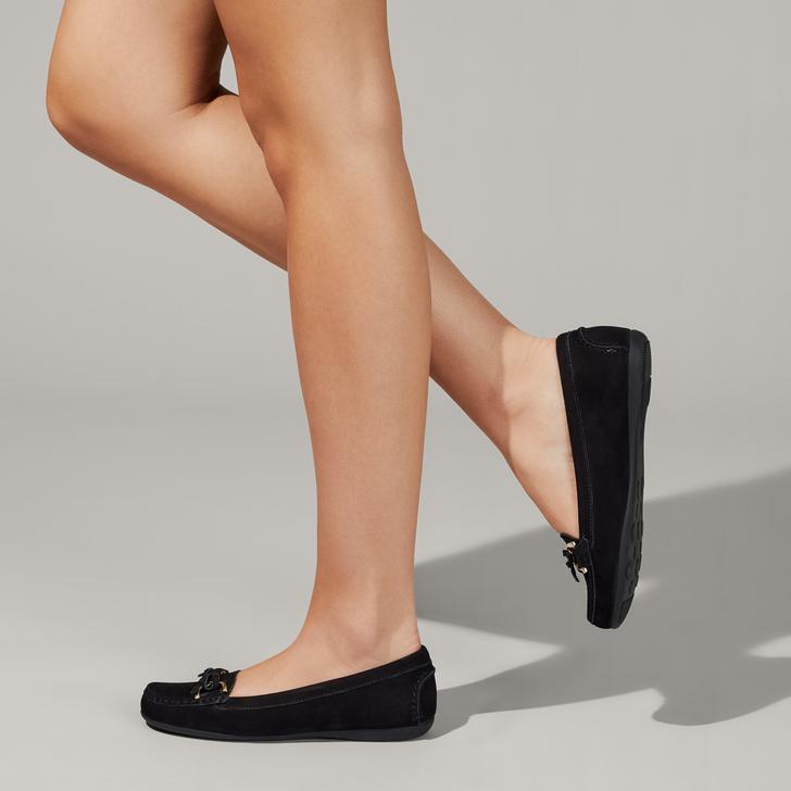 Cally Black Flat Loafer Shoes By 