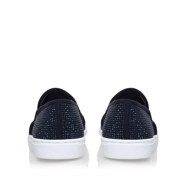 Jamie Navy Flat Slip On Trainers By 