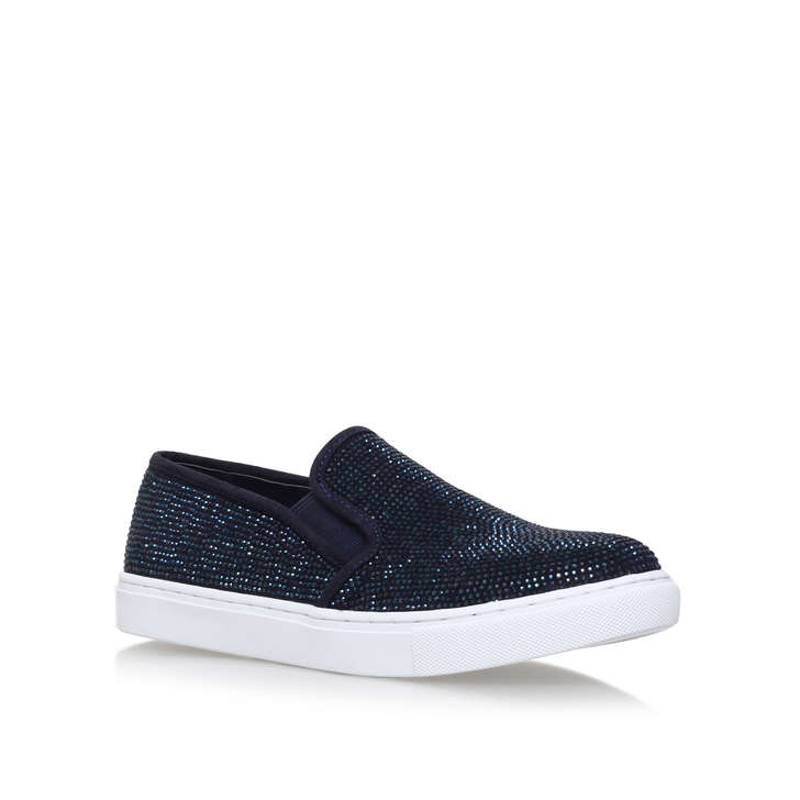 Jamie Navy Flat Slip On Trainers By 