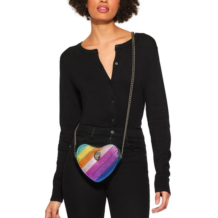 Kensington Heart X Body Rainbow Heart Leather Cross Body Bag By Kurt