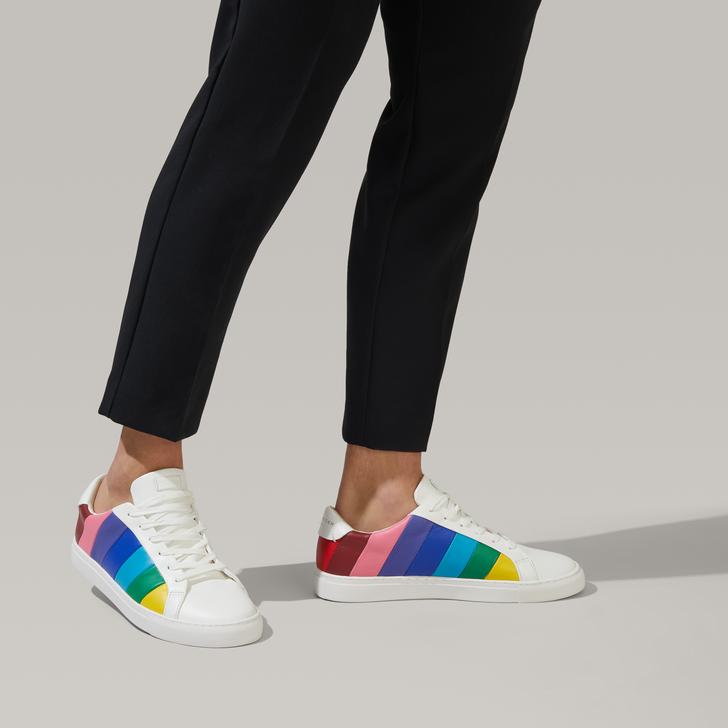 Lane Stripe Mens Rainbow Stripe Leather Low Top Sneakers By Kurt Geiger ...