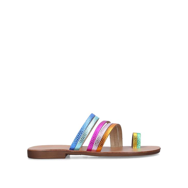 rainbow flat sandals