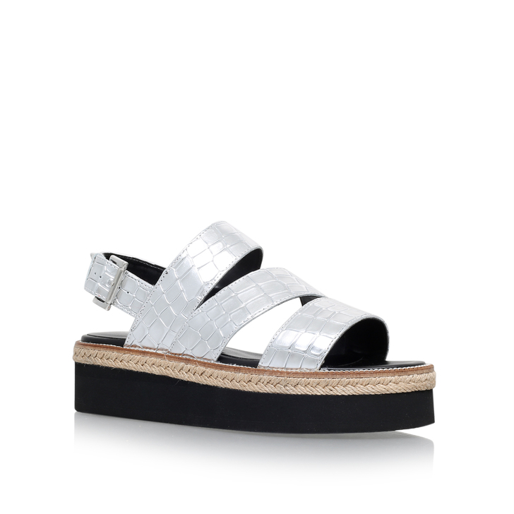 Kat Silver Flatform Sandals By Carvela 