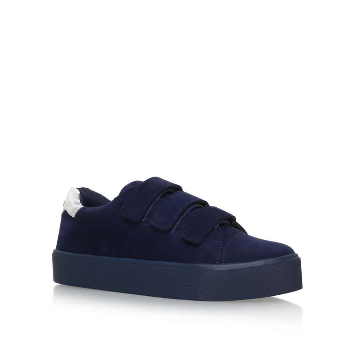 Lily Navy Flatform Low Top Trainers By 