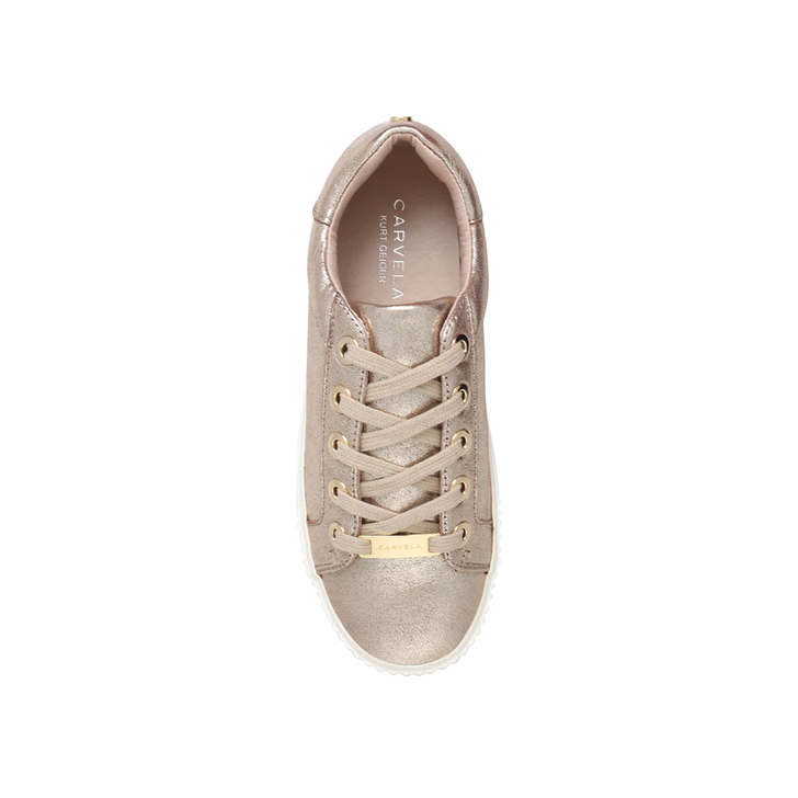 Lindon Gold Flatform Low Top Trainers 