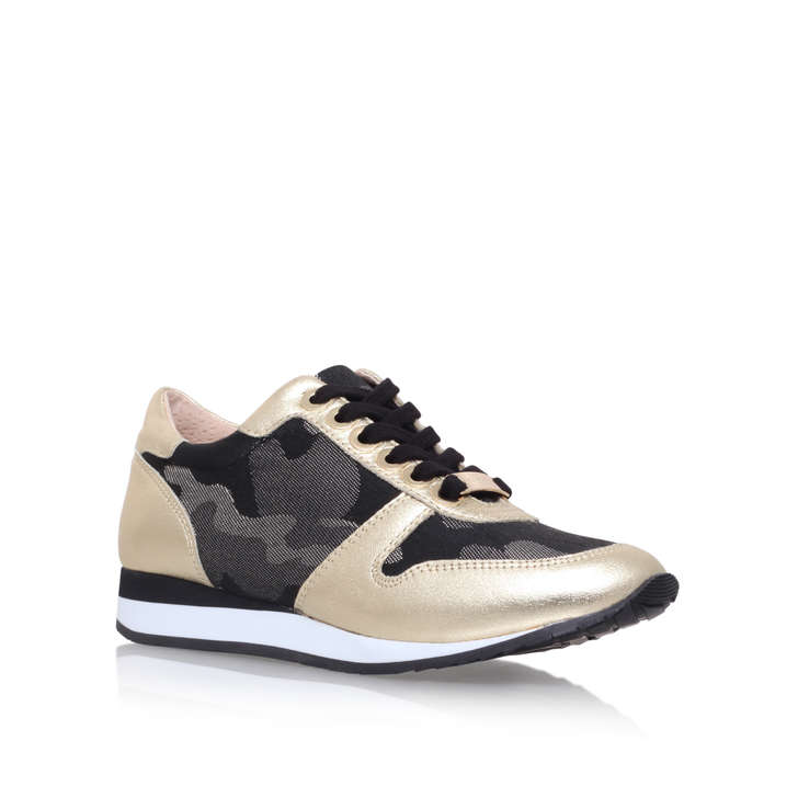 Libby Gold Flat Low Top Trainers By 