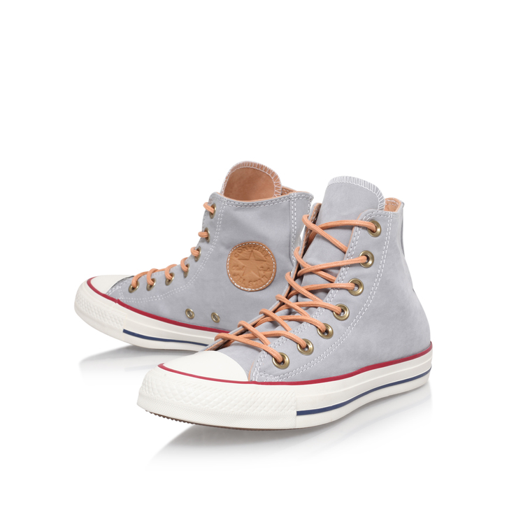 Ct Peached Canvas Hi Grey Flat High Top Trainers By Converse | Kurt Geiger