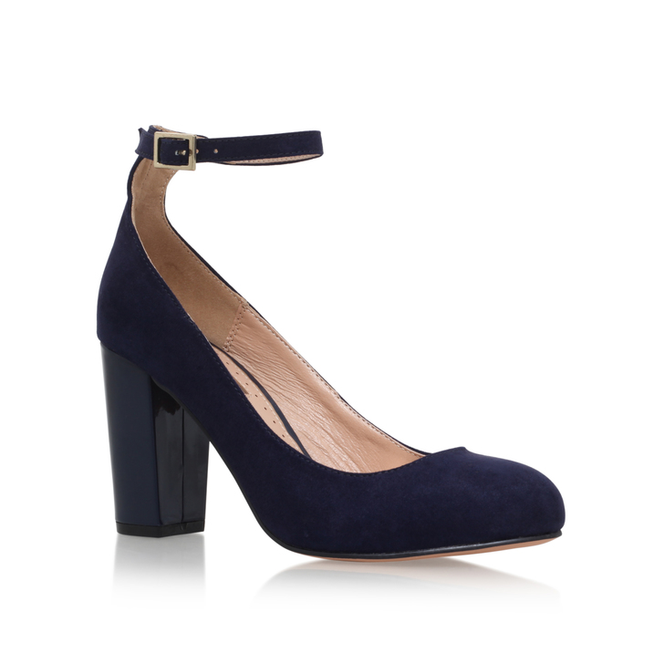 Colette Navy Mid Heel Court Shoes By 