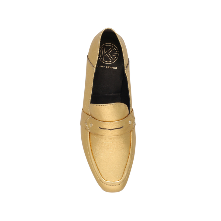 Kipper Gold Flat Loafer Shoes By KG Kurt Geiger | Kurt Geiger