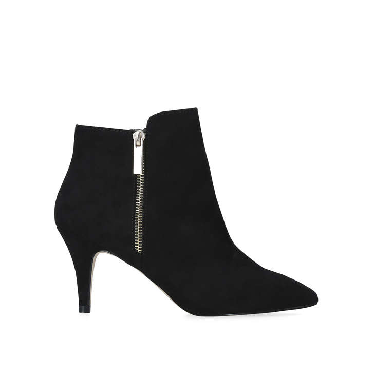 black suedette chunky chelsea boots