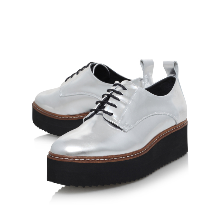 silver lace up shoes