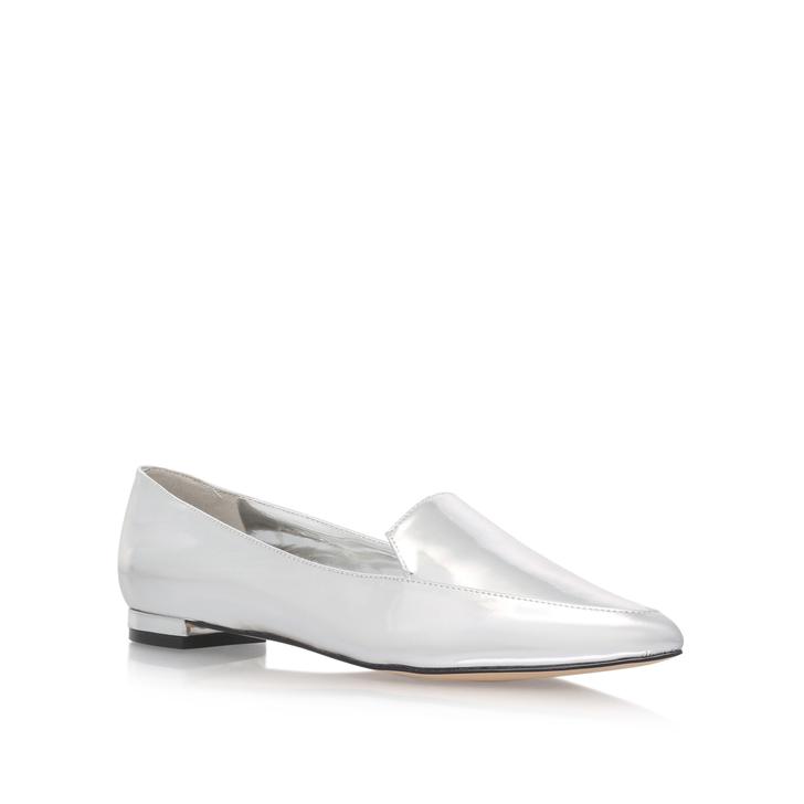 nine west silver loafers