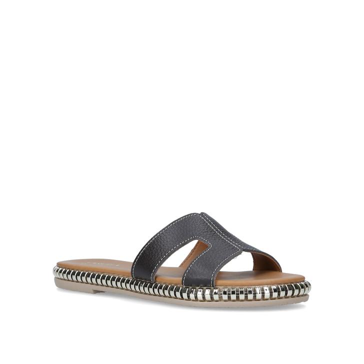 SOPHIA Brown Slide On Sandals by CARVELA COMFORT