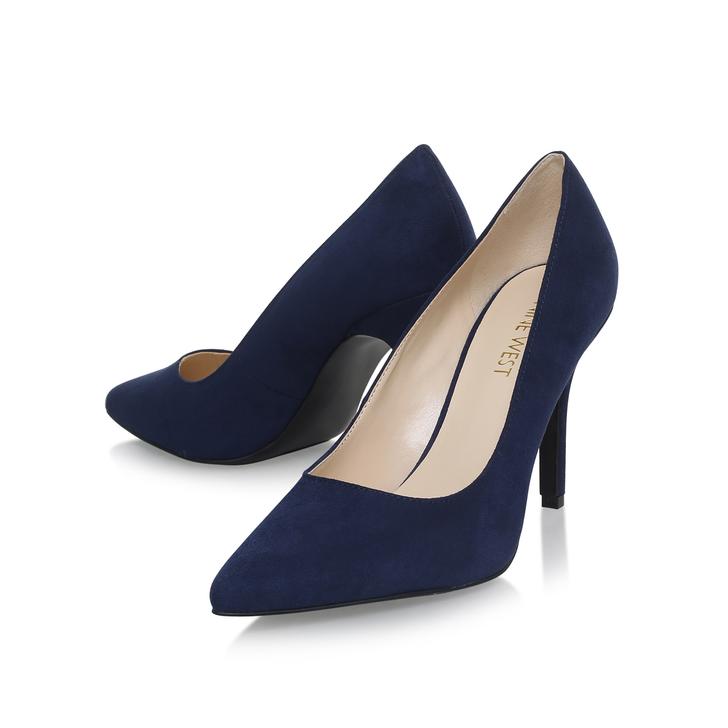 Flagship Navy Mid Heel Court Shoes By 