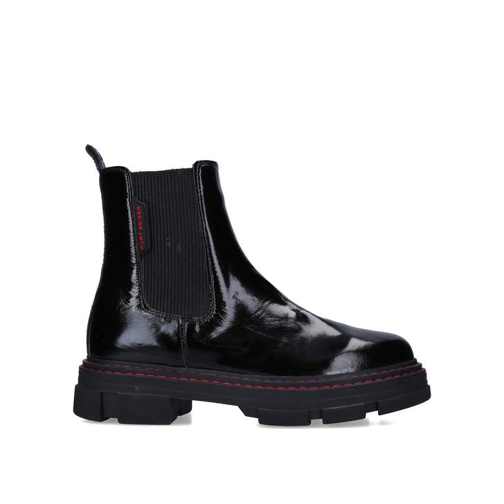 kurt geiger black patent ankle boots