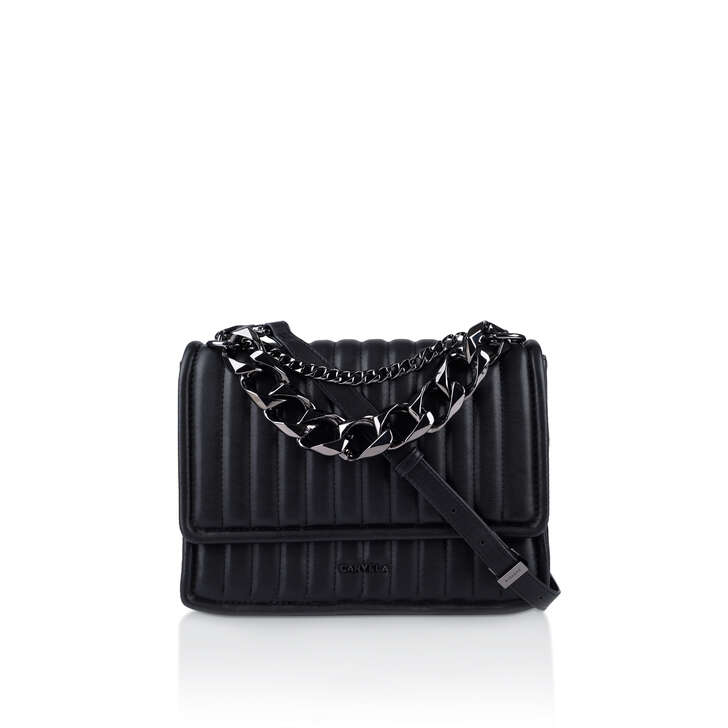 black cross body bag with chain