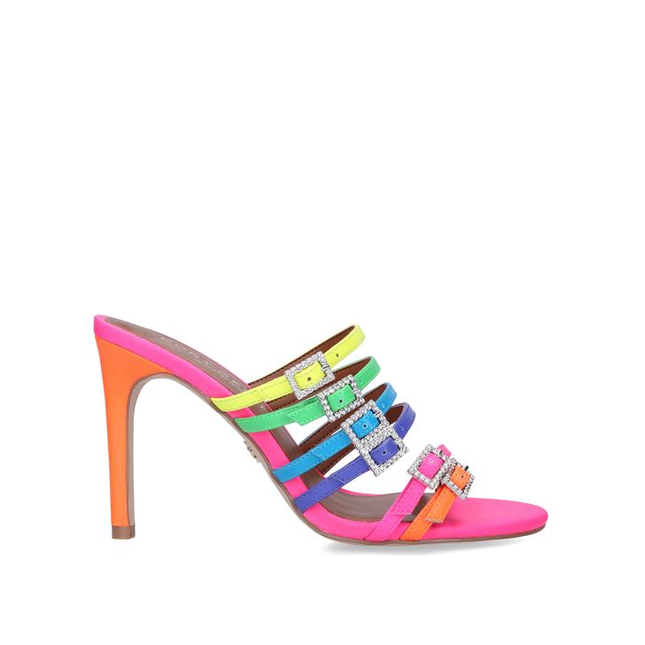 PIERRA MULE Neon Rainbow Stiletto Heel 