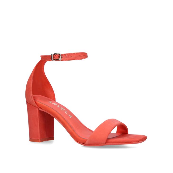 SECOND SKIN SANDAL Orange Leather Block 